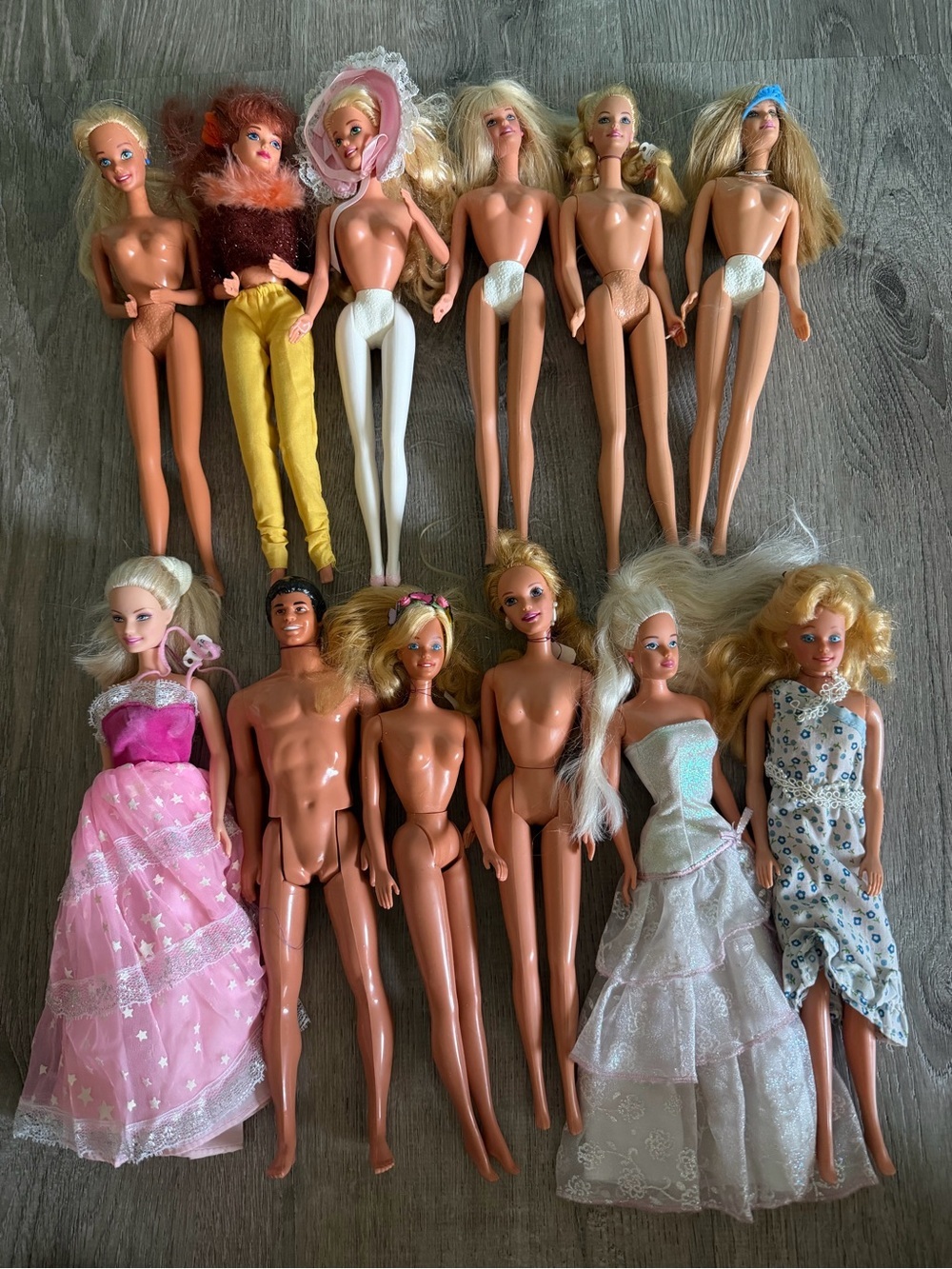Lot of Barbie & 1 Ken Doll parts / OOAK / nude dolls 12 total lot #1